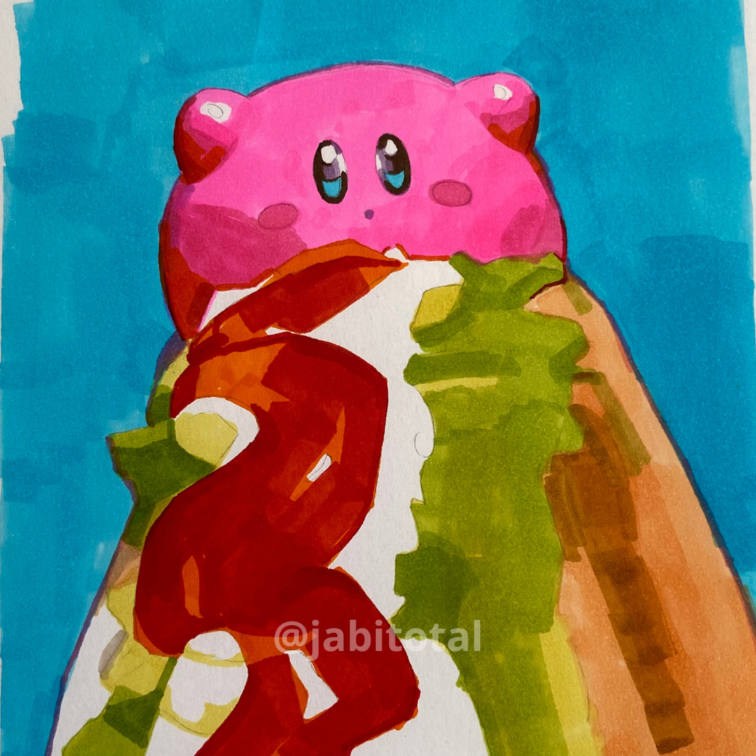 DIBUJO practica de kirby saturado