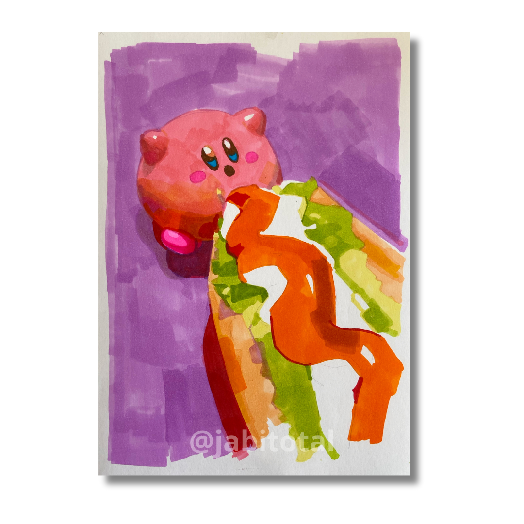 DIBUJO de practica kirby con hambre