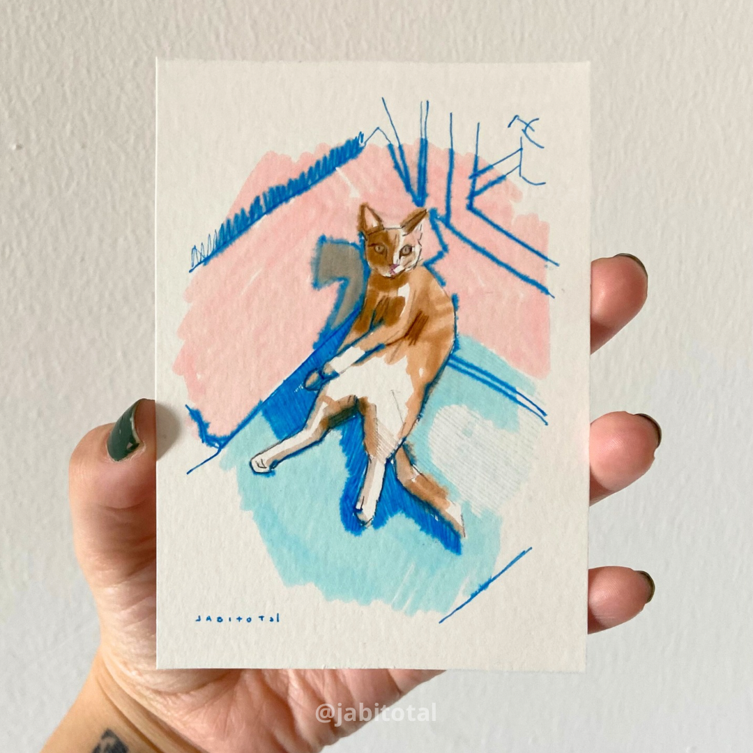 Mini dibujo - Gatito cansado