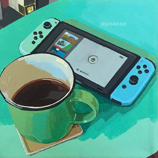 Jugando Nintendo en la mañana