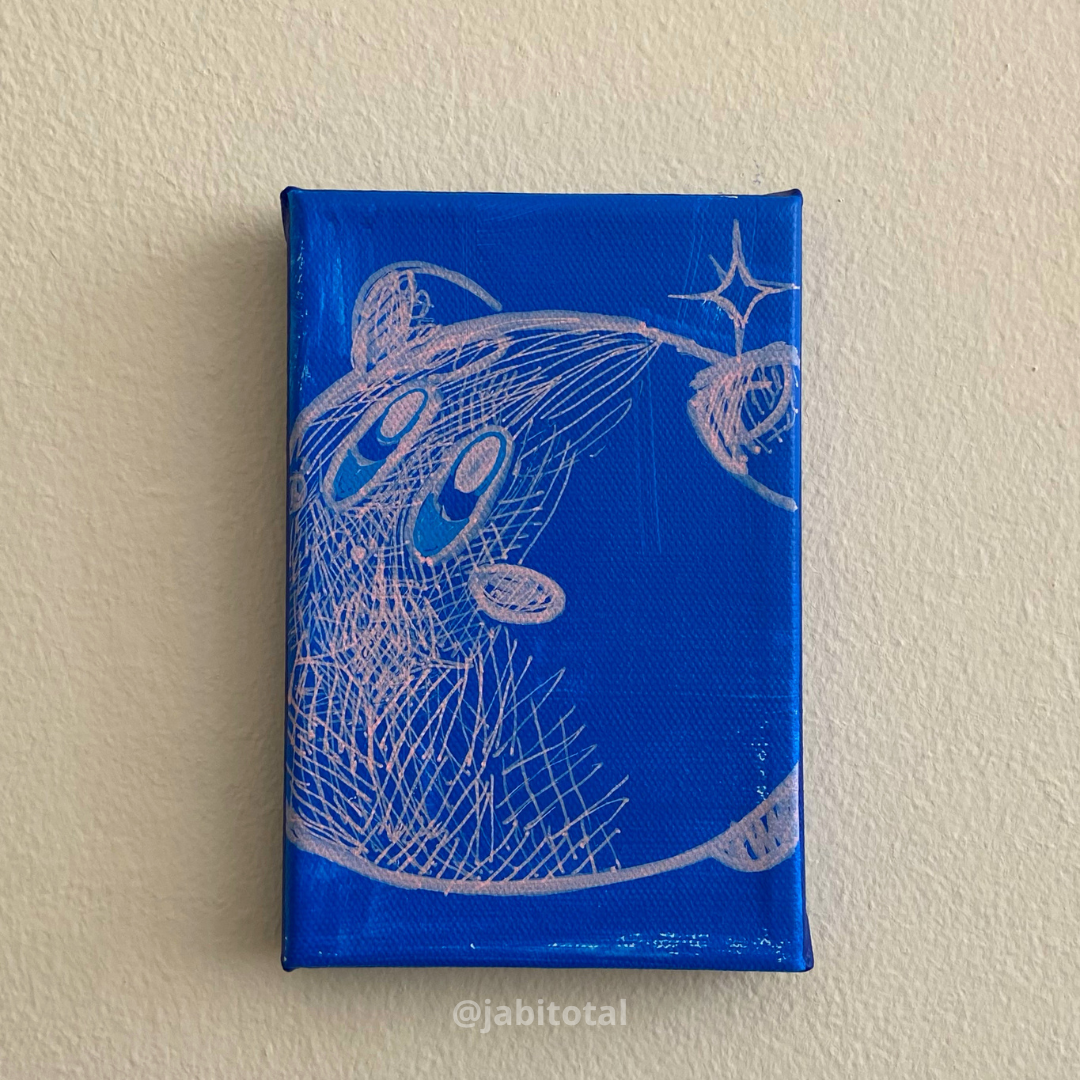 Retrato de kirby universo azul