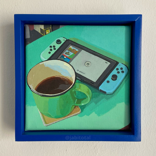 Jugando Nintendo en la mañana