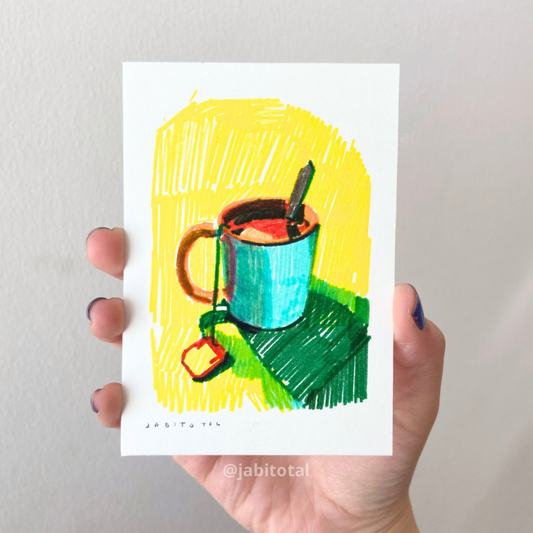 Mini dibujo - tacita con té