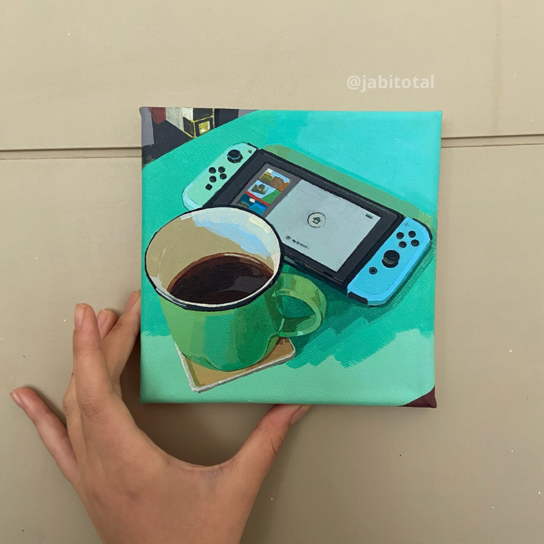 Jugando Nintendo en la mañana