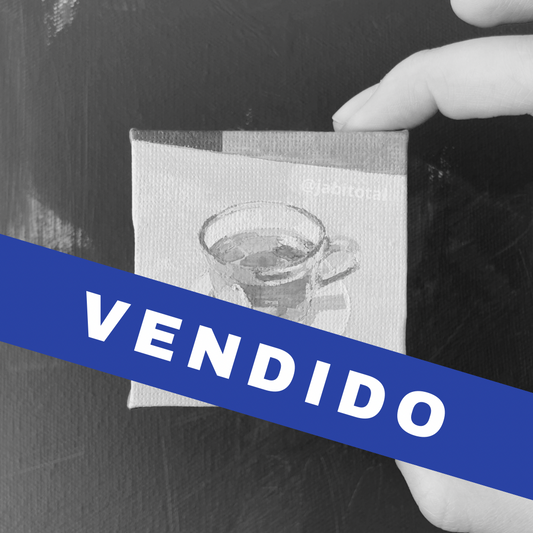Mini taza transparente tecito de bolsa