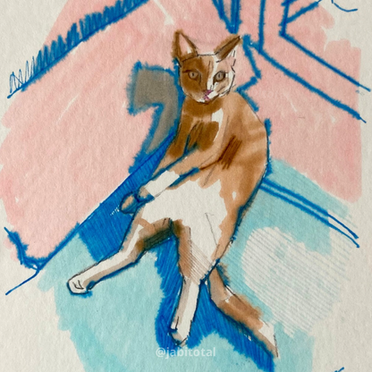 Mini dibujo - Gatito cansado