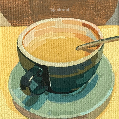 Mini taza con café de mi amiga