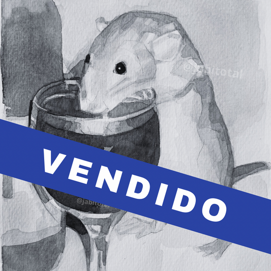 Ratita tomando vino