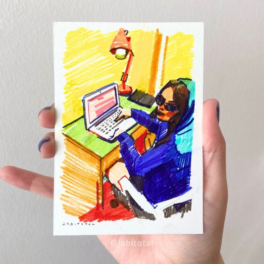 Mini dibujo - Apunto de tocar un teclado