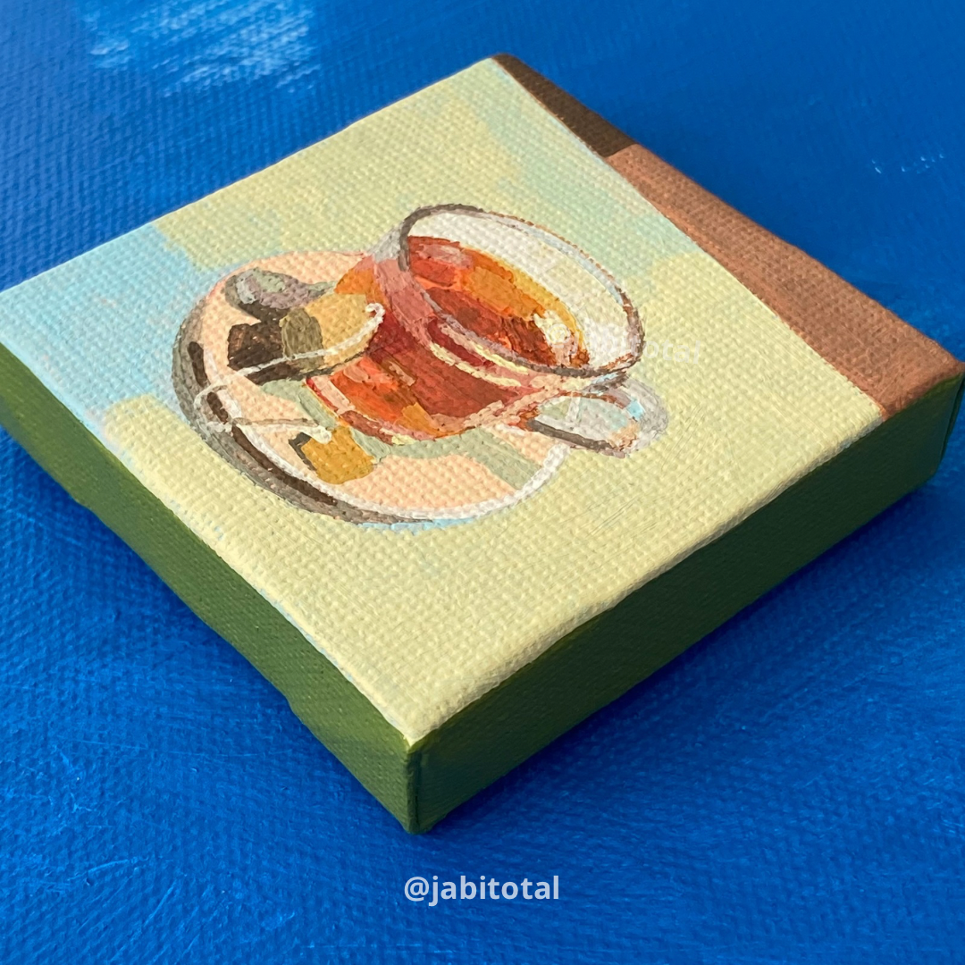Mini taza transparente tecito de bolsa
