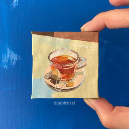 Mini taza transparente tecito de bolsa